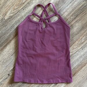 Kos Usa Purple Strapy Tight Workout Tank Top Shirt Size Medium